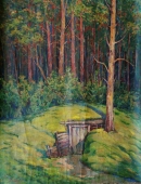 Лесной пейзаж 130-100 см. холст, масло 1971г 