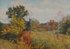 Осеннее разноцветье 49-70 см. картон масло 1982г 