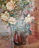 Розы  60-50 см., холст, масло 1984 год 