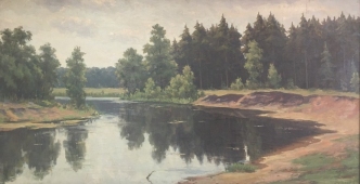 Озеро 185-85 см., холст, масло 1954 год 