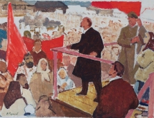 Выступление Ленина   29-39 см. картон, смешанная техника  1970е 