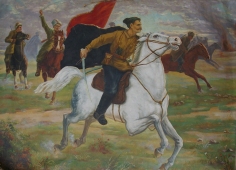 Командир на белом коне 143-200 холст, масло