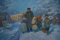 Ленин и дети 130-200 холст, масло