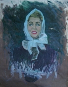 Портрет девушки в белом платке  98 -79 см. холст масло   1970е 
