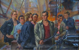  Бригада Цуканова 105-162 см. холст масло 1986 г  