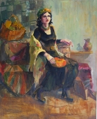Портрет девушки 65-80 см., холст, масло 1990е 