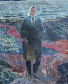 Портрет колхозницы  92-73 см. холст масло 1970е 