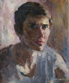 Портрет юноши  46-38 см. холст масло 1982г 