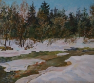 Зима. Пейзаж 70-80 холст, масло 1991г.