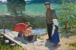 Ленин среди детей 100-150 см. холст, масло 1968г