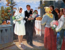 Свадьба 135-185  см. холст масло 1970-е г.