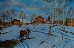 Морозное утро 60-90 см. холст масло 2015г 