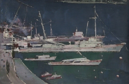 Севастопольский порт 57-90 см. холст масло 1980г.    