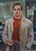 Портрет мужчины  25-18.5 см. бумага, смешанная техника  1970е 