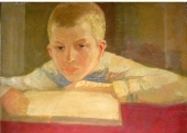 Мальчик с книгой 39-50 картон 1922г.