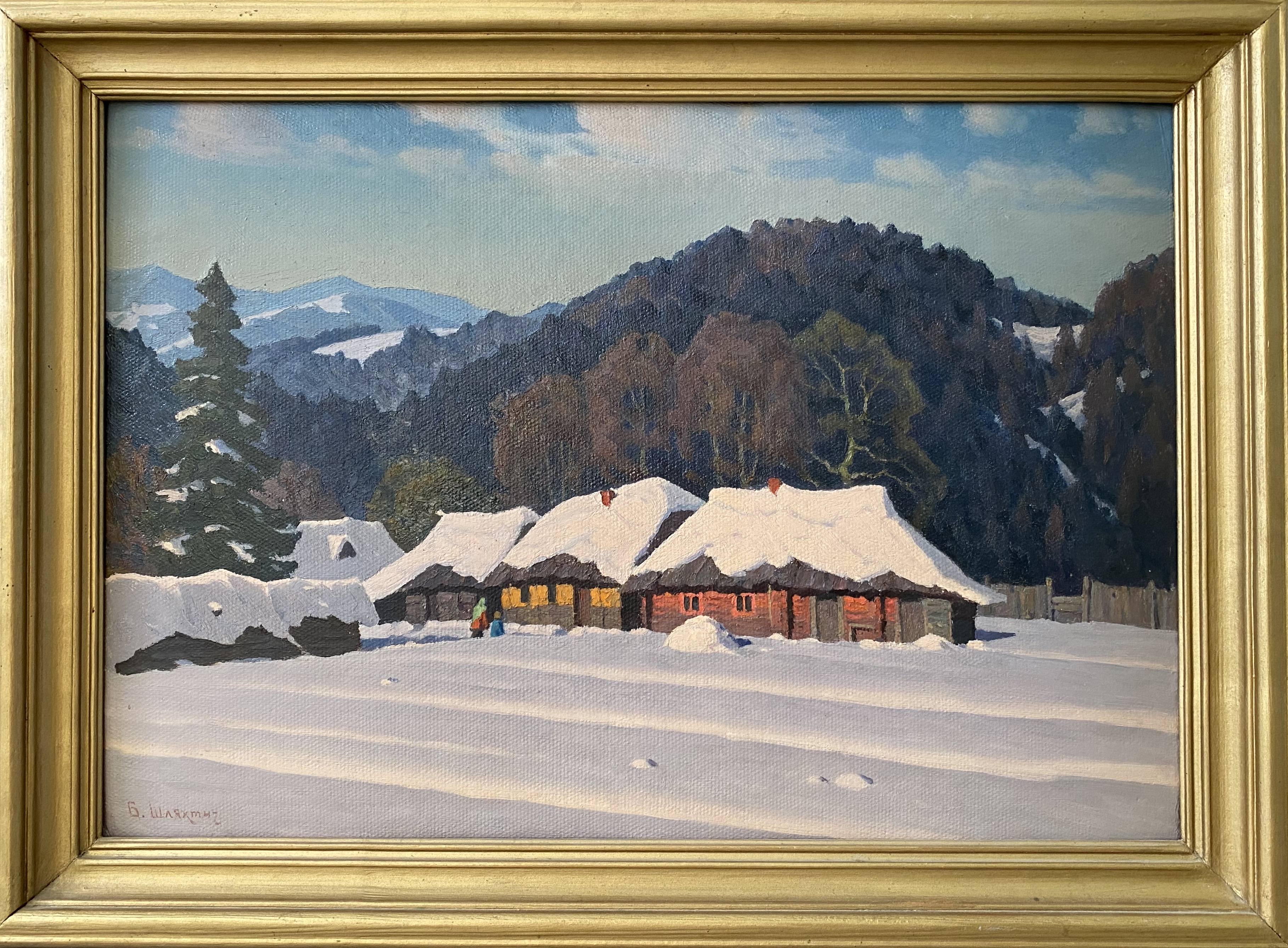Шляхтич Б. Зима в Карпатах 40-55 см., картон, масло 2002 год - 1