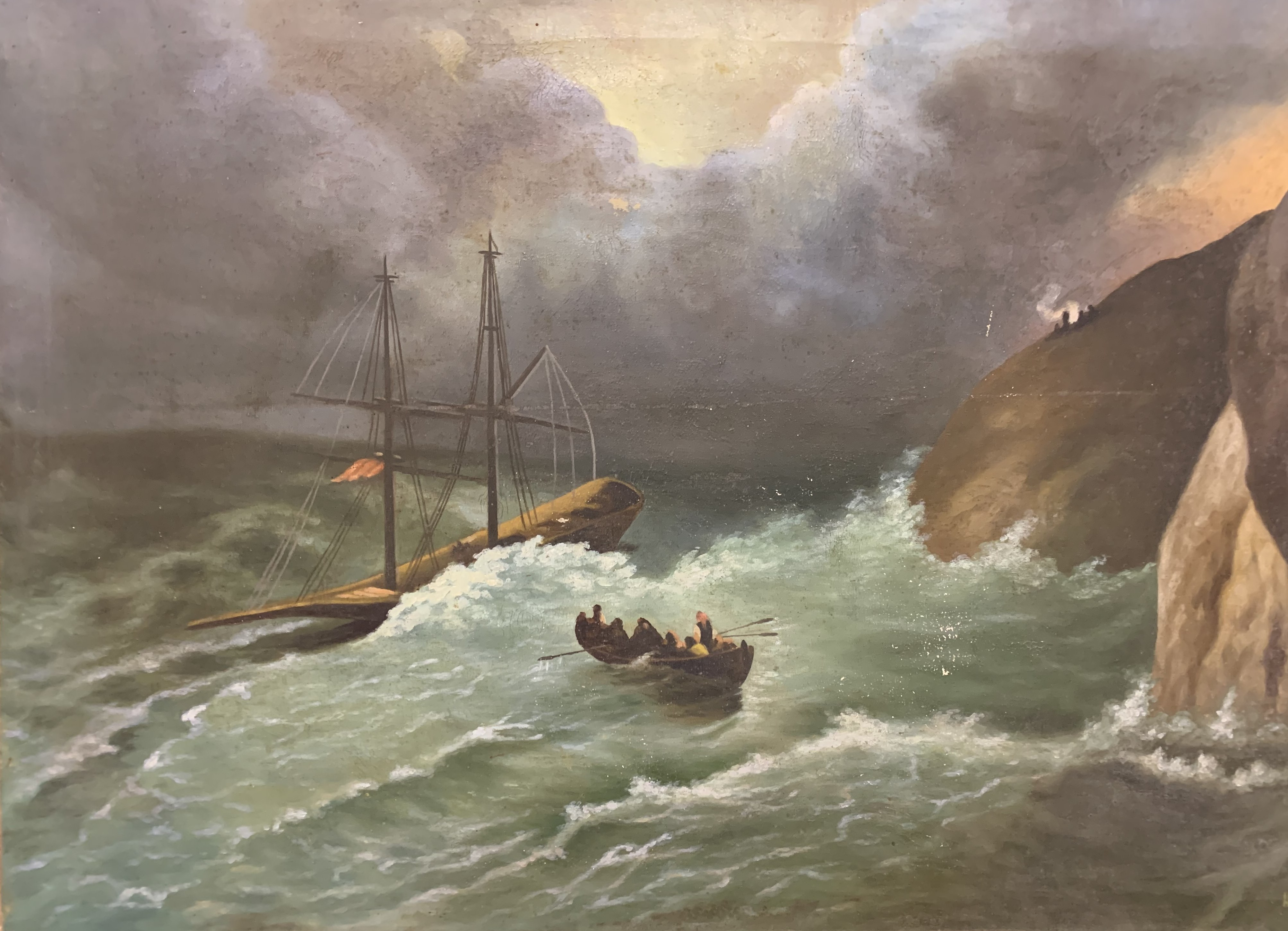 Гуллер Ю. Буря в море, как стол,холст, масло 1953  - 1