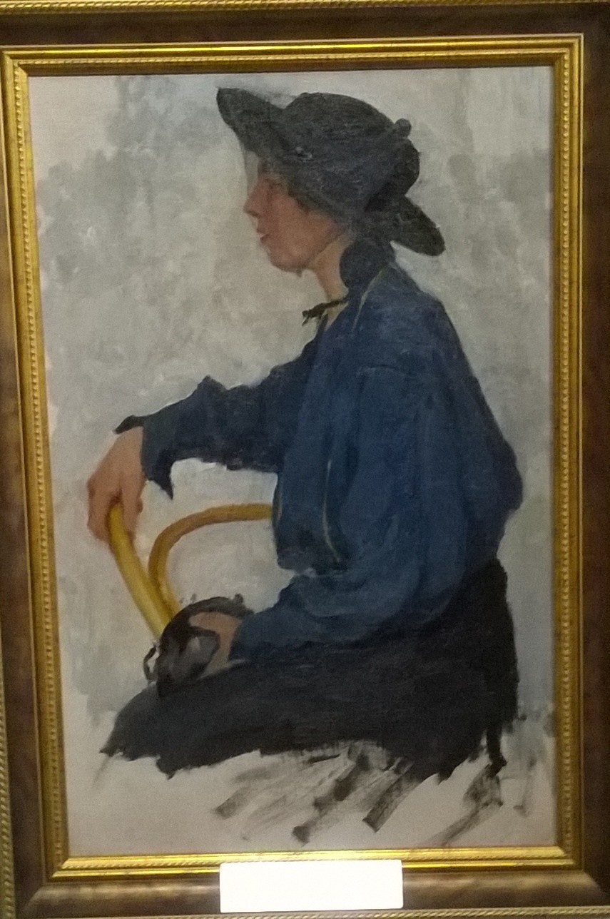 Портрет дочери Елены в черной шляпе. Конец 1910-х. Холст, масло. - 2