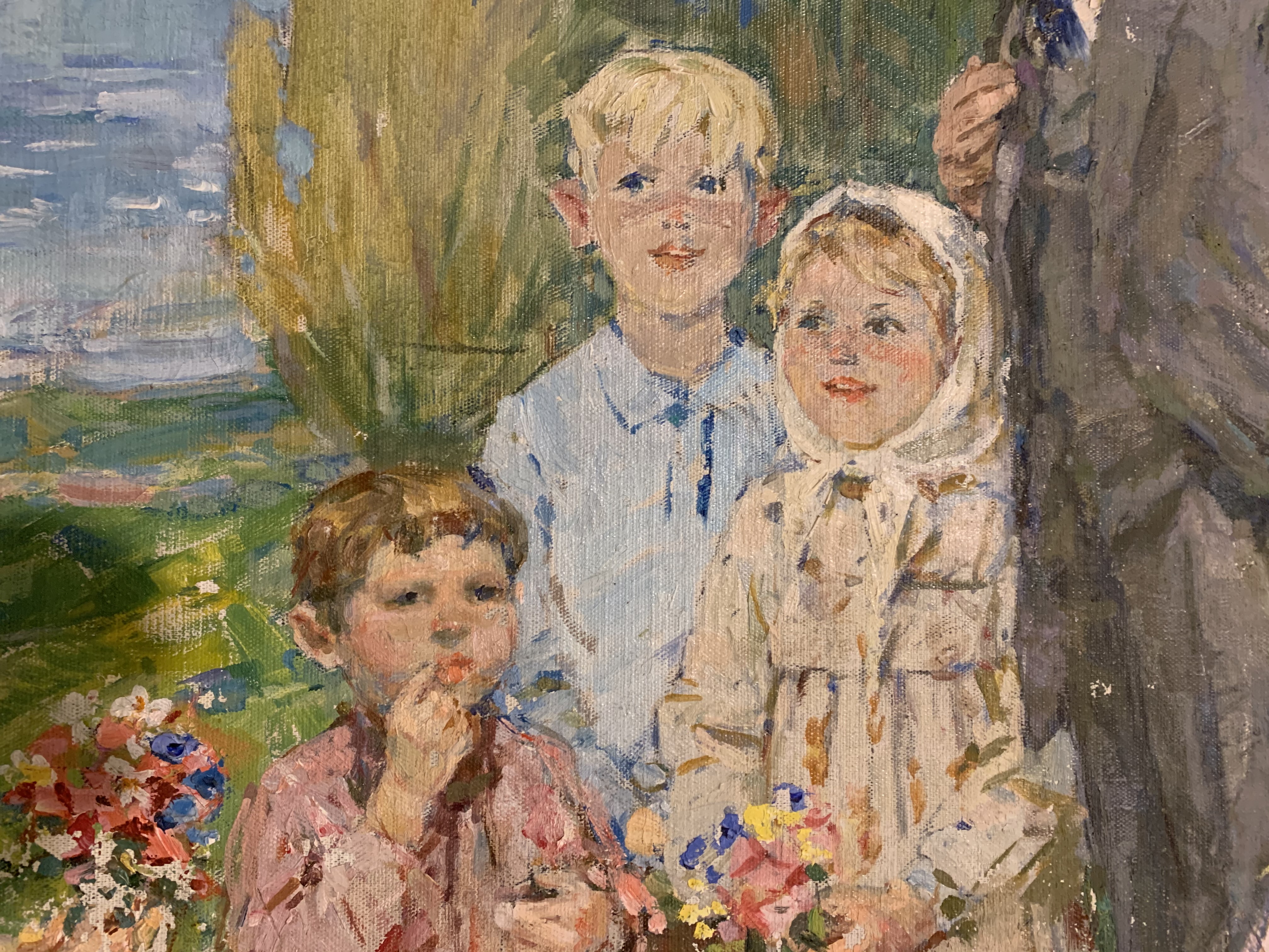 Ленин и дети 188-123 см., холст, масло 1970е  - 1