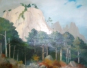 Скала на фоне Ай-Петри 50-61 см., холст, масло 1992  - small