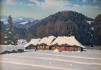 Шляхтич Б. Зима в Карпатах 40-55 см., картон, масло 2002 год