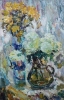 Натюрморт с цветами 70-44 см., холст, масло, мастихин 